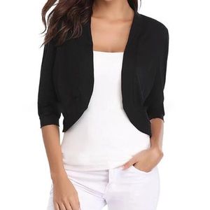 White House Black Market Black Cropped Cardigan